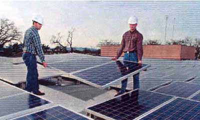 PV system on a flat roof